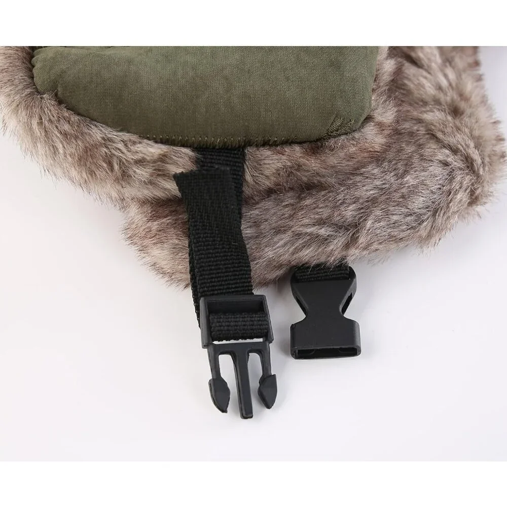 Men's Army Green Trooper Trapper Hat Warm Winter Hunting Cap w/ Removable Mask